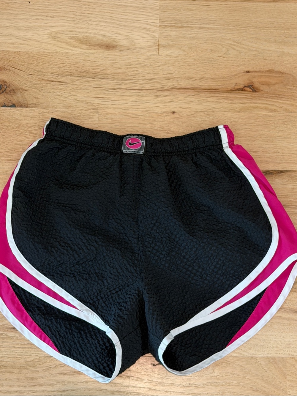 Nike Women's Black Shorts with Pink Accents